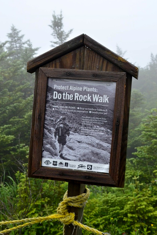 Installed poster near Mount Mansfield Visitor Center.